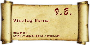 Viszlay Barna névjegykártya